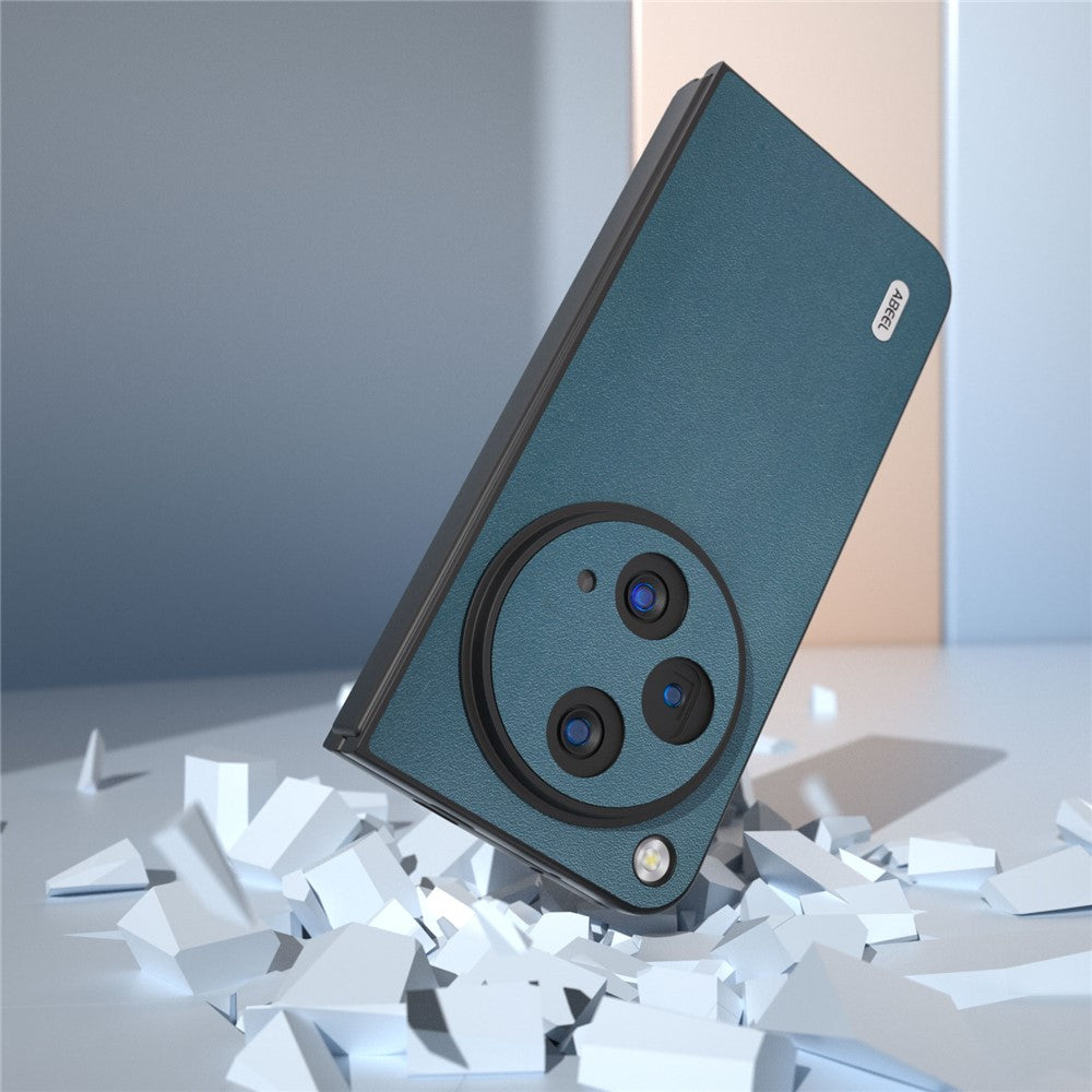 ABEEL For OnePlus Open Case Genuine Cow Leather+PC Protective Phone Cover