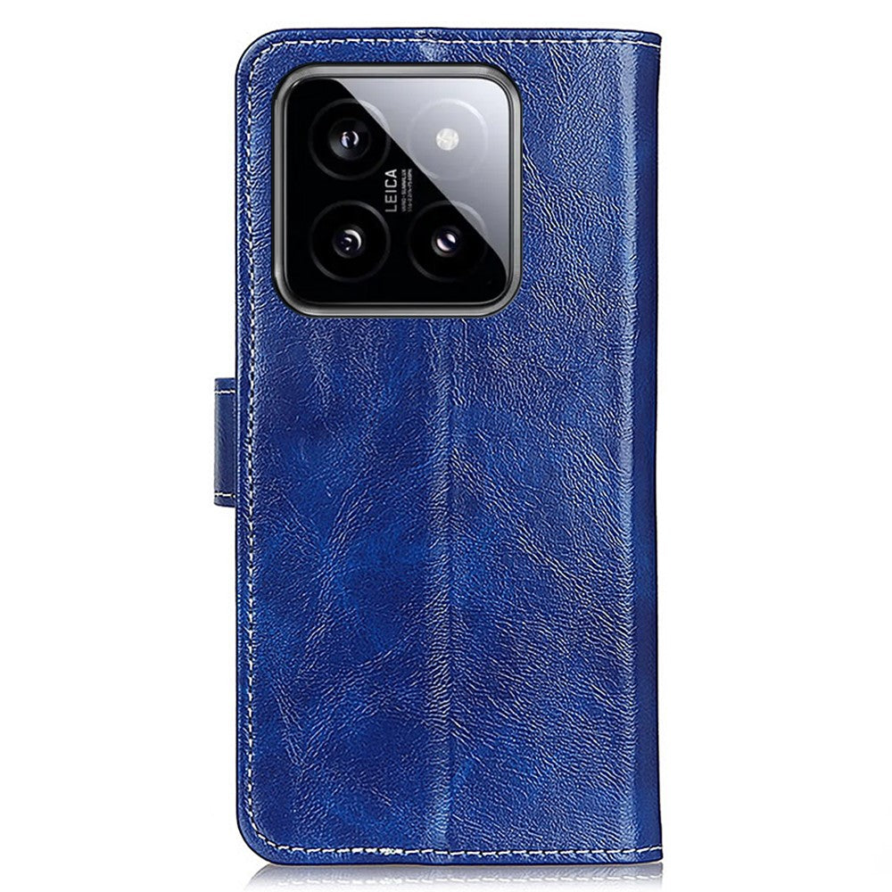 For Xiaomi 14 Pro Case PU Leather Crazy Horse Texture Wallet Phone Cover