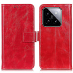 Xiaomi 14 Pro-skal i PU-läder med Crazy Horse-textur och plånboksfodral