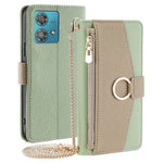 Til Motorola Edge 40 Neo 5G cover PU-læder makeup-spejlcover med crossbody-rem