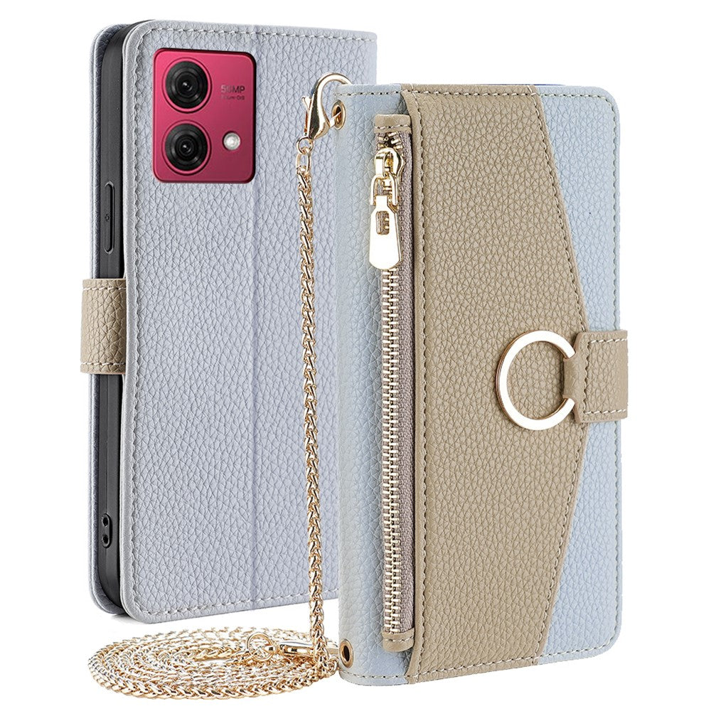 Til Motorola Moto G84 5G Etui PU Læder Stand Crossbody Pung Telefoncover