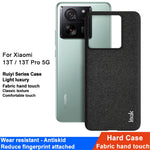 IMAK Ruiyi Series for Xiaomi 13T / 13T Pro Case Cloth Texture PU Leather+PC Phone Cover