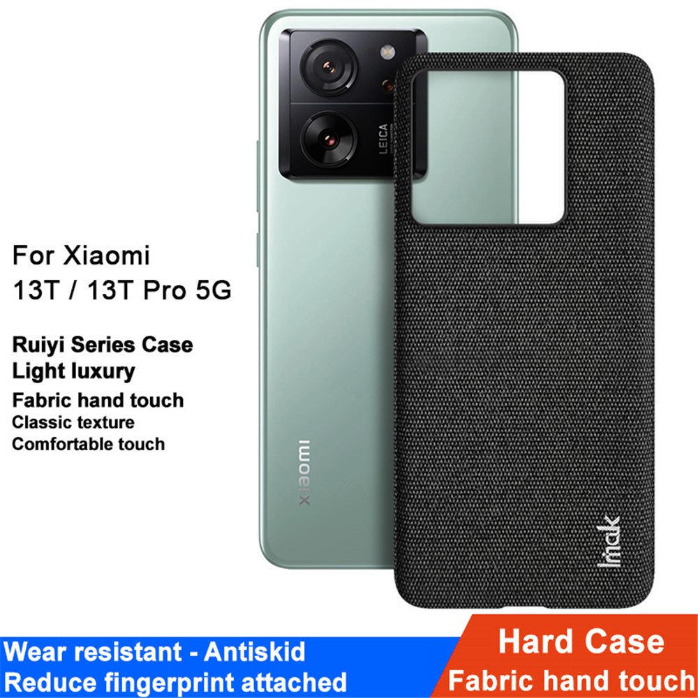 IMAK Ruiyi Series for Xiaomi 13T / 13T Pro Case Cloth Texture PU Leather+PC Phone Cover