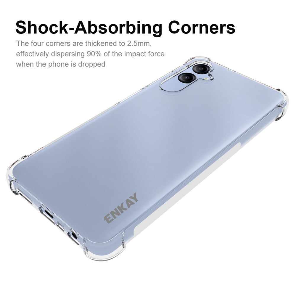 ENKAY HAT PRINCE TPU Phone Cover for Samsung Galaxy A05 4G Case Anti-slip Strip Edge Mobile Shell