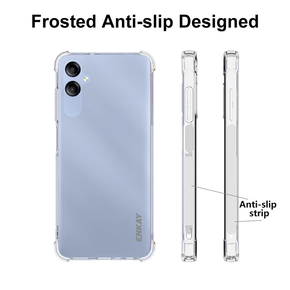 ENKAY HAT PRINCE TPU Phone Cover for Samsung Galaxy A05 4G Case Anti-slip Strip Edge Mobile Shell