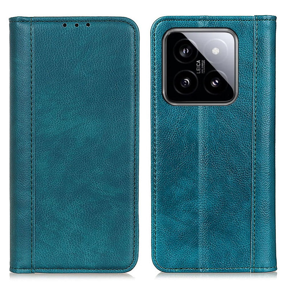 For Xiaomi 14 Case Litchi Texture Split Leather Cover with Wallet Stand