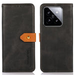 KHAZNEH-læderetui til Xiaomi 14 med guldfarvet magnetisk spænde, tegnebogsdesign