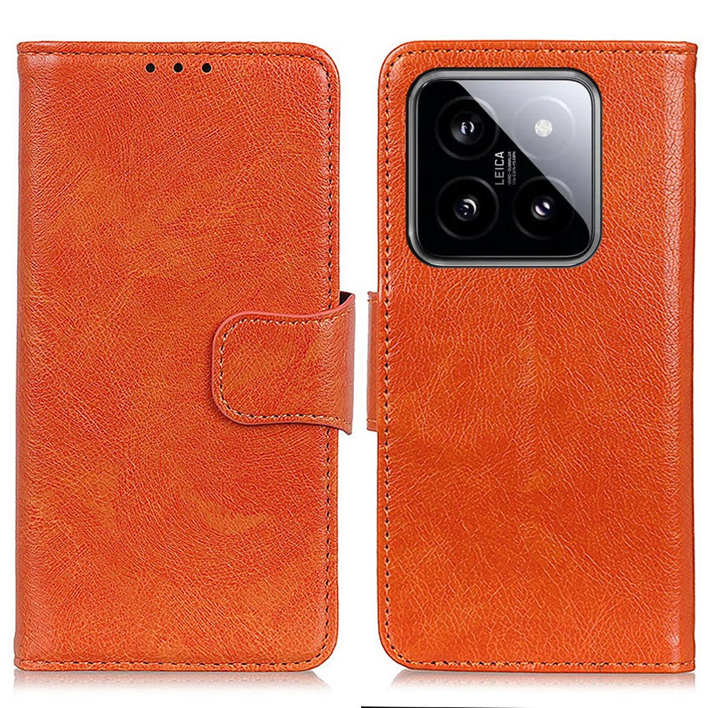 For Xiaomi 14 Pro Case Nappa Texture Wallet Split Leather Phone Cover
