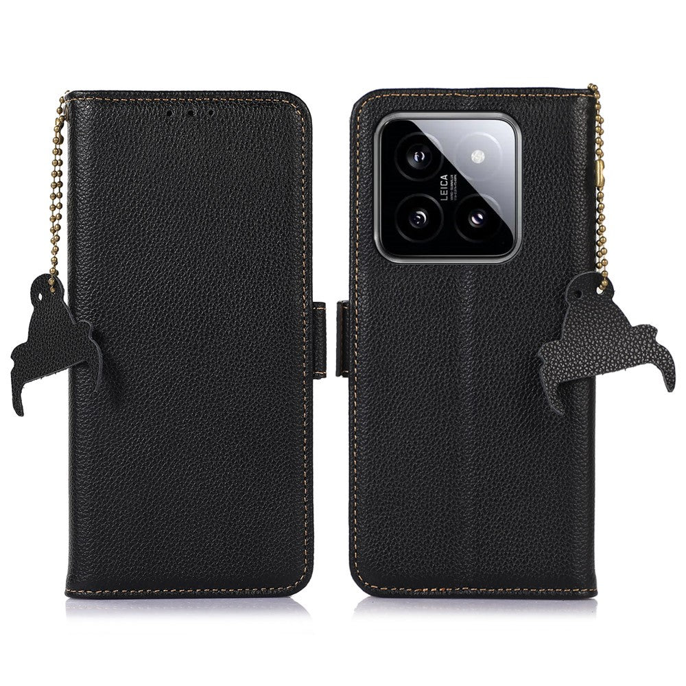 For Xiaomi 14 Pro Case RFID Blocking Litchi Texture Wallet Phone Cover