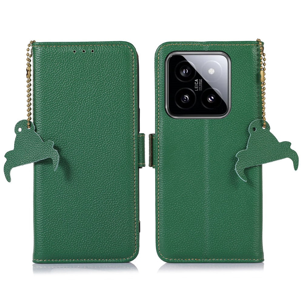 For Xiaomi 14 Pro Case RFID Blocking Litchi Texture Wallet Phone Cover