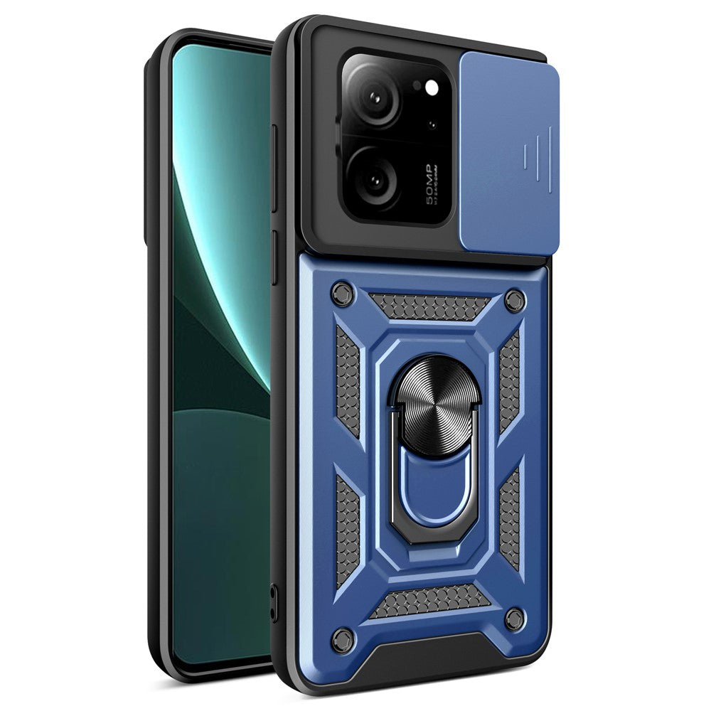 Xiaomi Redmi K60 Ultra / 13T / 13T Pro-skal PC+TPU Stativ mobilskal + Skjutbart Linsskydd