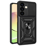 For Samsung Galaxy S24+ Case PC+TPU Kickstand Slide Lens Lid Mobile Phone Cover