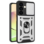 For Samsung Galaxy S24+ Case PC+TPU Kickstand Slide Lens Lid Mobile Phone Cover