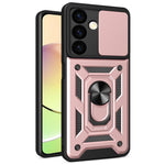 For Samsung Galaxy S24+ Case PC+TPU Kickstand Slide Lens Lid Mobile Phone Cover