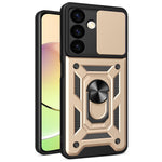 For Samsung Galaxy S24+ Case PC+TPU Kickstand Slide Lens Lid Mobile Phone Cover