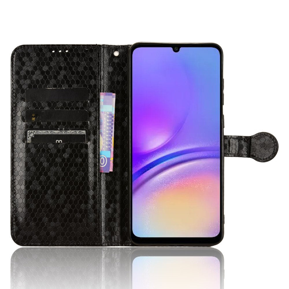 Samsung Galaxy A05 4G-skal med tryckt PU-läderplånbok och mobilrem