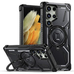 Samsung Galaxy S21 Ultra 5G-skal PC+TPU magnetiskt stativfodral