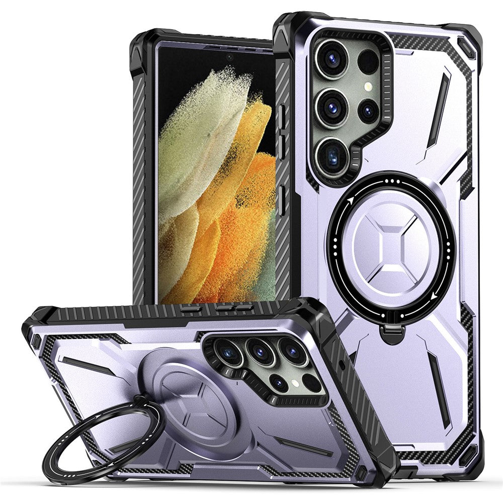 Samsung Galaxy S21 Ultra 5G-skal PC+TPU magnetiskt stativfodral