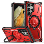 Samsung Galaxy S21 Ultra 5G-skal PC+TPU magnetiskt stativfodral