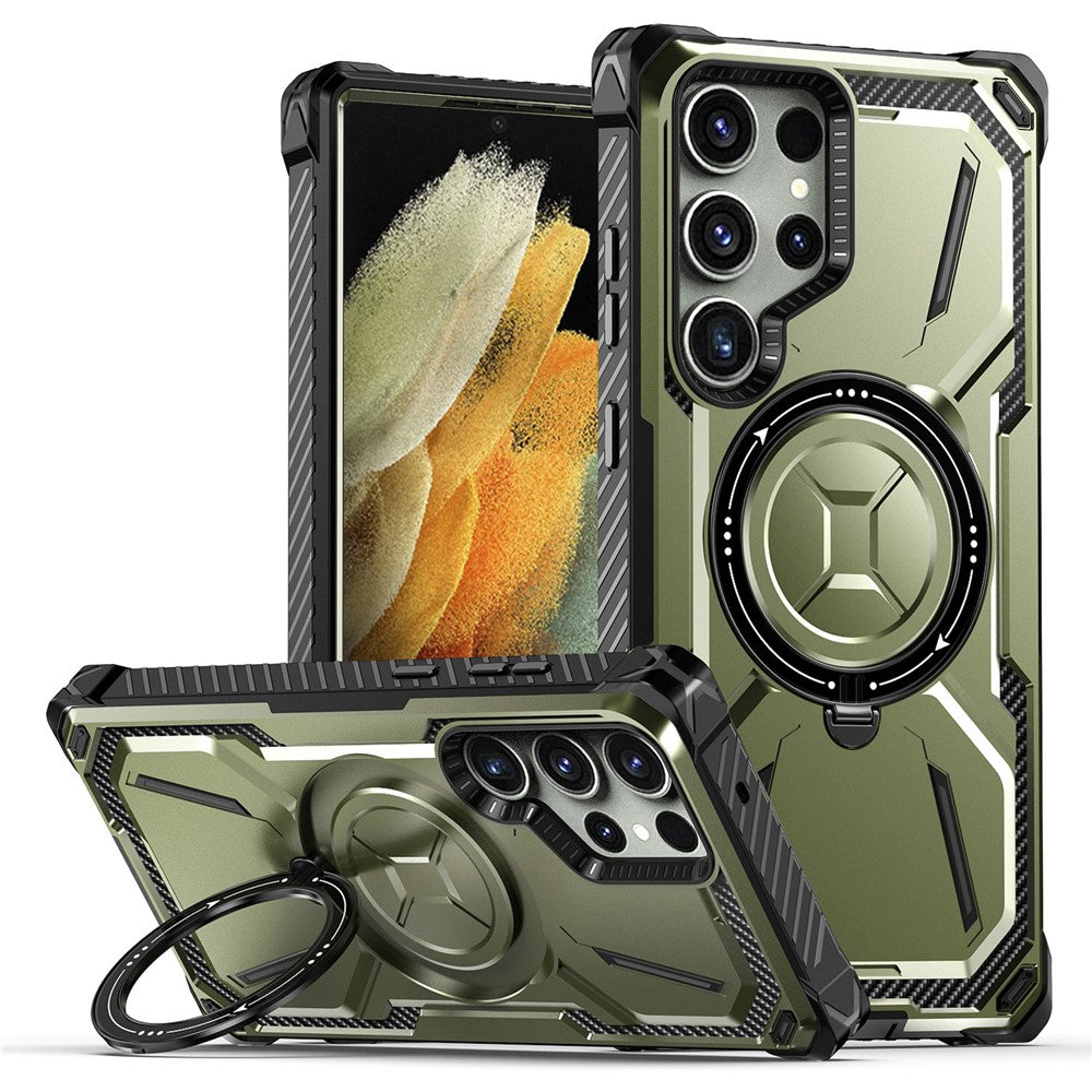 Samsung Galaxy S21 Ultra 5G-skal PC+TPU magnetiskt stativfodral