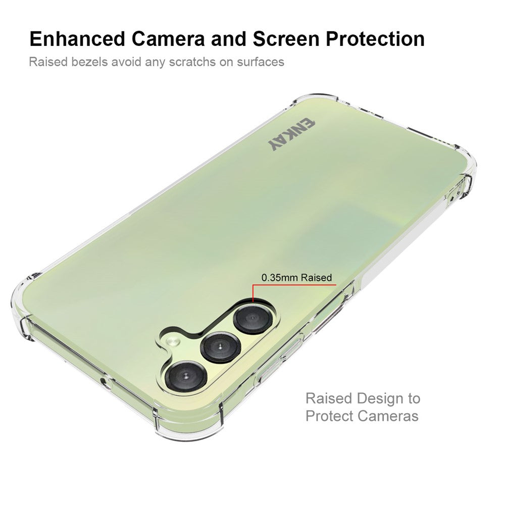 ENKAY HAT PRINCE til Samsung Galaxy A15 5G Etui Stødsikkert Klart TPU Cover med Skærmfilm