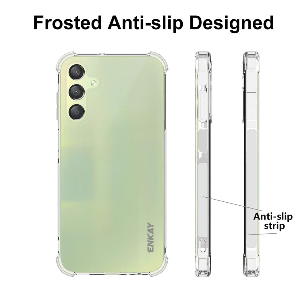 ENKAY HAT PRINCE til Samsung Galaxy A15 5G Etui Stødsikkert Klart TPU Cover med Skærmfilm