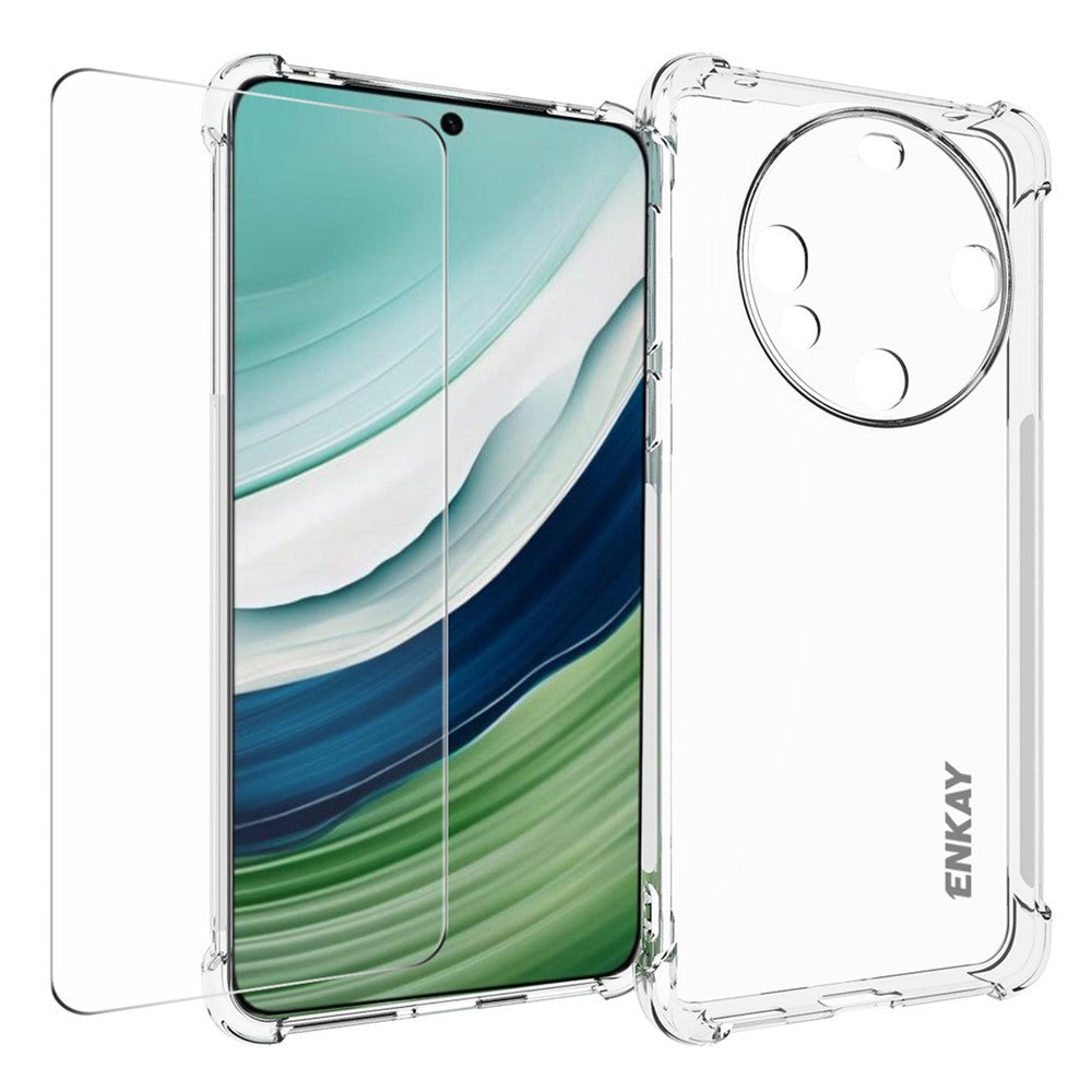 ENKAY HAT PRINCE For Huawei Mate 60 TPU Case Clear Phone Cover with Screen Protector