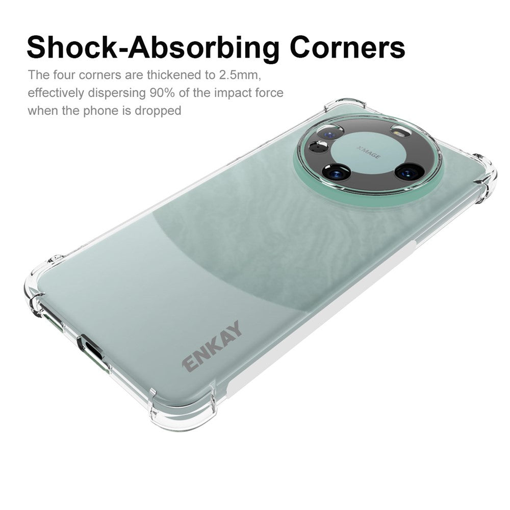 ENKAY HAT PRINCE For Huawei Mate 60 TPU Case Clear Phone Cover with Screen Protector