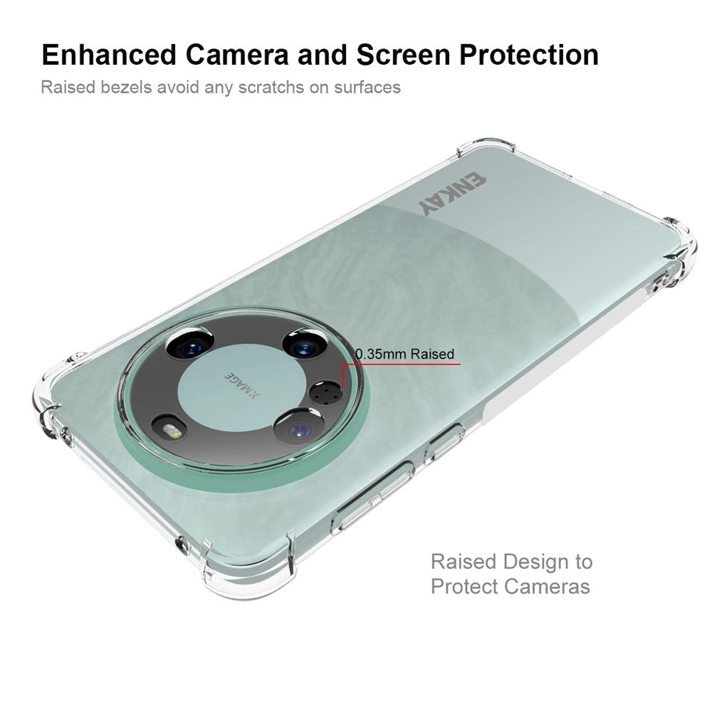 ENKAY HAT PRINCE For Huawei Mate 60 TPU Case Clear Phone Cover with Screen Protector
