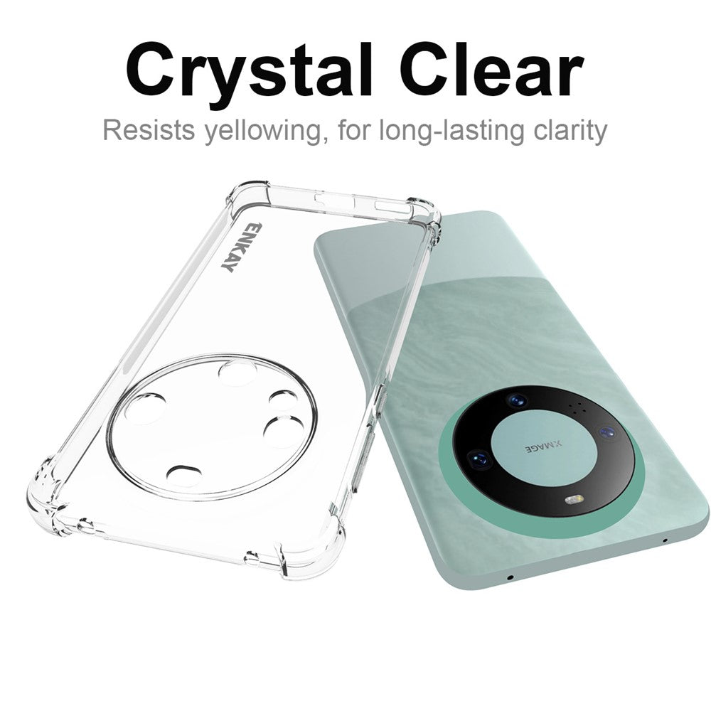 ENKAY HAT PRINCE For Huawei Mate 60 TPU Case Clear Phone Cover with Screen Protector