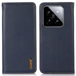KHAZNEH For Xiaomi 14 Pro Case Genuine Cow Leather Nappa Texture RFID Blocking Phone Cover