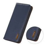 KHAZNEH For Xiaomi 14 Pro Case Genuine Cow Leather Nappa Texture RFID Blocking Phone Cover