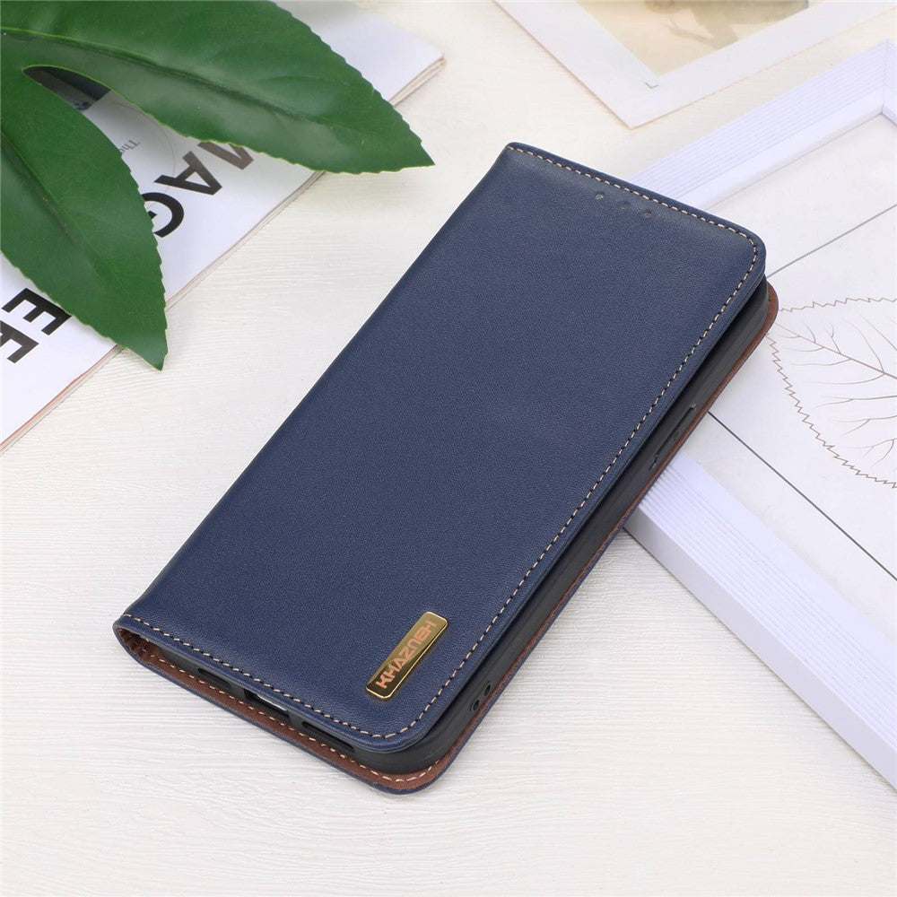 KHAZNEH For Xiaomi 14 Pro Case Genuine Cow Leather Nappa Texture RFID Blocking Phone Cover