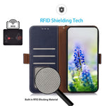 For Xiaomi 14 Pro Case Genuine Cow Leather RFID Blocking Stand Phone Cover