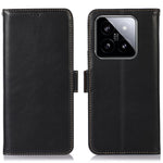 For Xiaomi 14 Pro Case Genuine Cow Leather RFID Blocking Stand Phone Cover