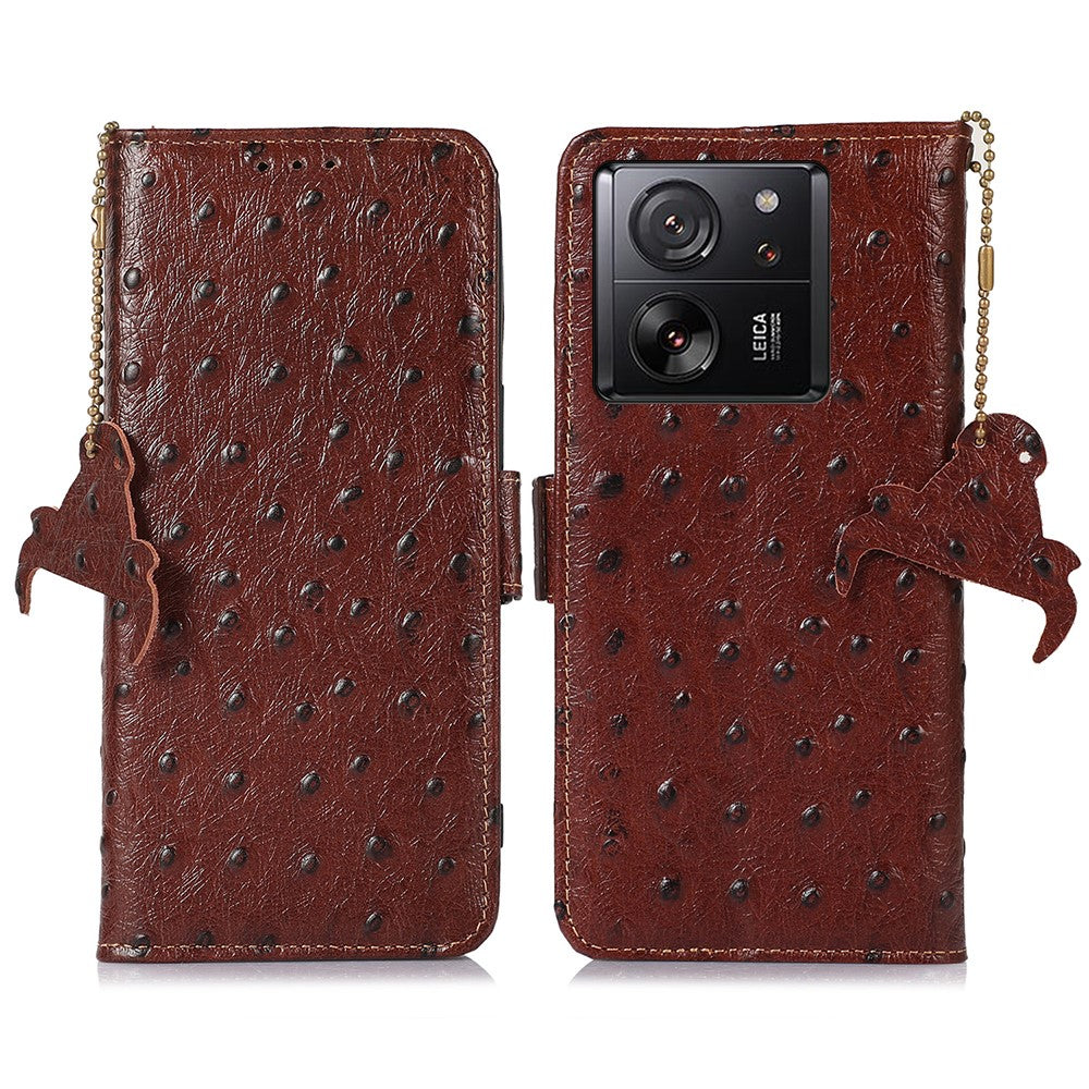 For Xiaomi 13T / 13T Pro / Redmi K60 Ultra Case Genuine Cow Leather RFID Blocking Phone Cover