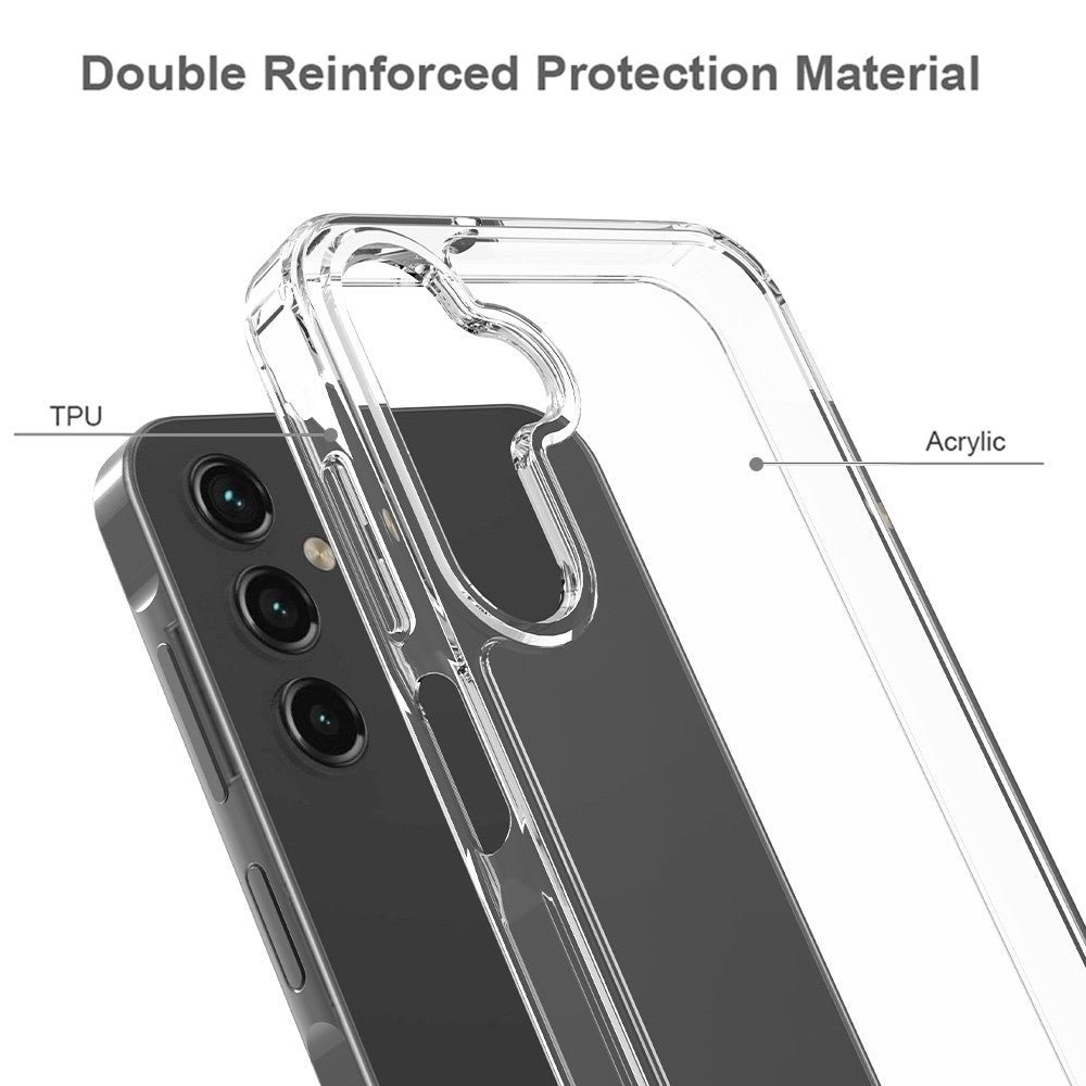 HD-transparent mobilcover til Samsung Galaxy A15 4G / 5G, akryl + TPU-hybridcover