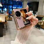 For Oppo Find N3 Flip 5G Case PU Leather + PC Glitter Phone Cover