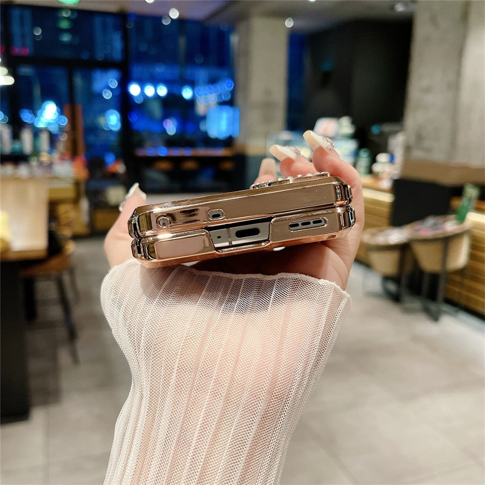 For Oppo Find N3 Flip 5G Case PU Leather + PC Glitter Phone Cover