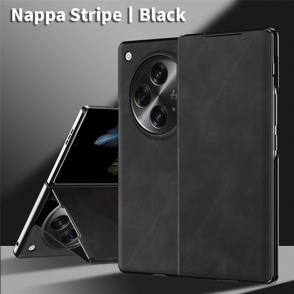 For Oppo Find N3 5G Phone Case Nappa Texture Leather + PC Cover with Stand