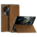 For Oppo Find N3 5G Phone Case Nappa Texture Leather + PC Cover with Stand