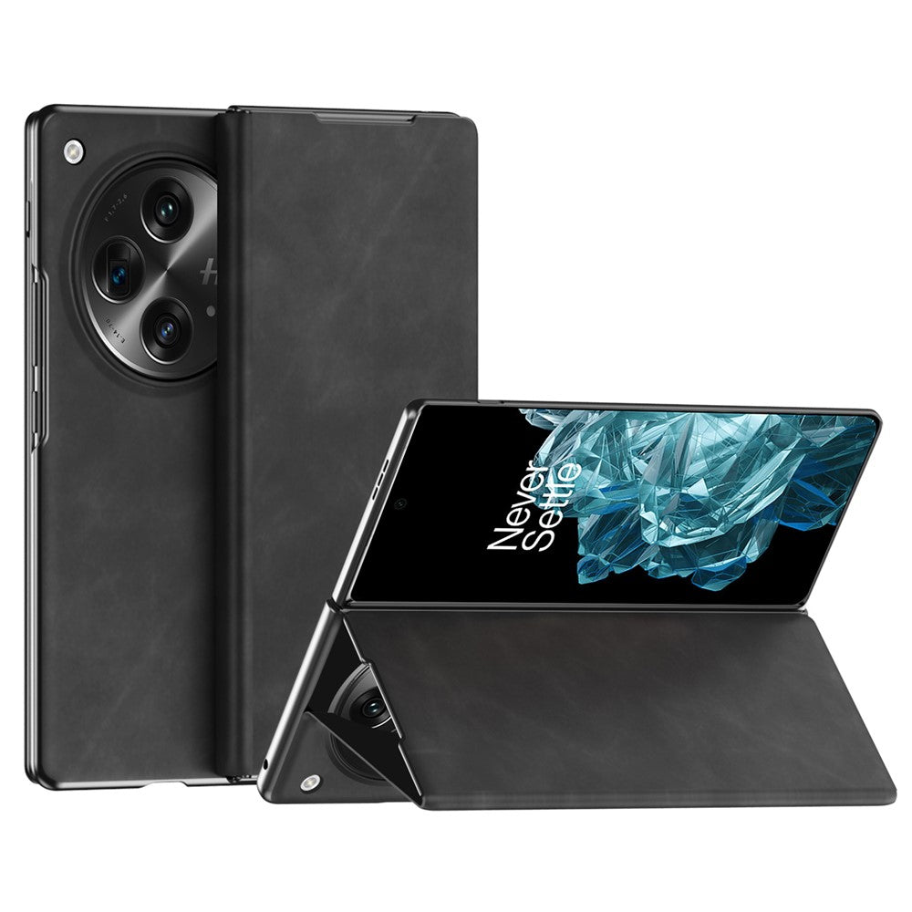 Til OnePlus Open Folding Case Nappa tekstur stativ læder + PC telefoncover