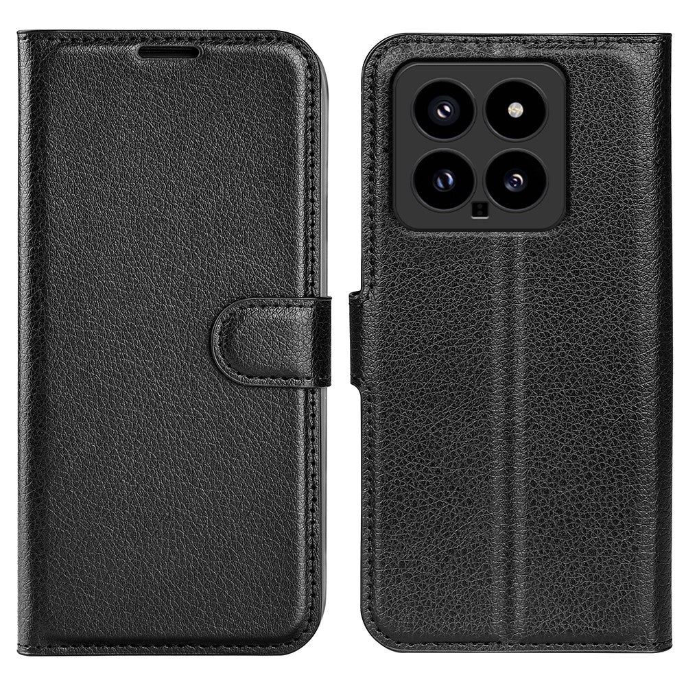 For Xiaomi 14 Case Litchi Texture PU Leather Stand Phone Wallet Cover
