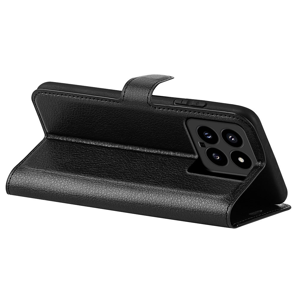 For Xiaomi 14 Case Litchi Texture PU Leather Stand Phone Wallet Cover