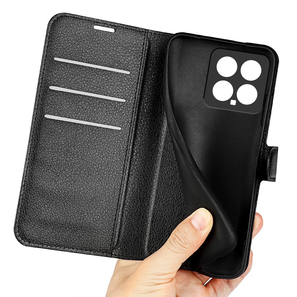 For Xiaomi 14 Case Litchi Texture PU Leather Stand Phone Wallet Cover