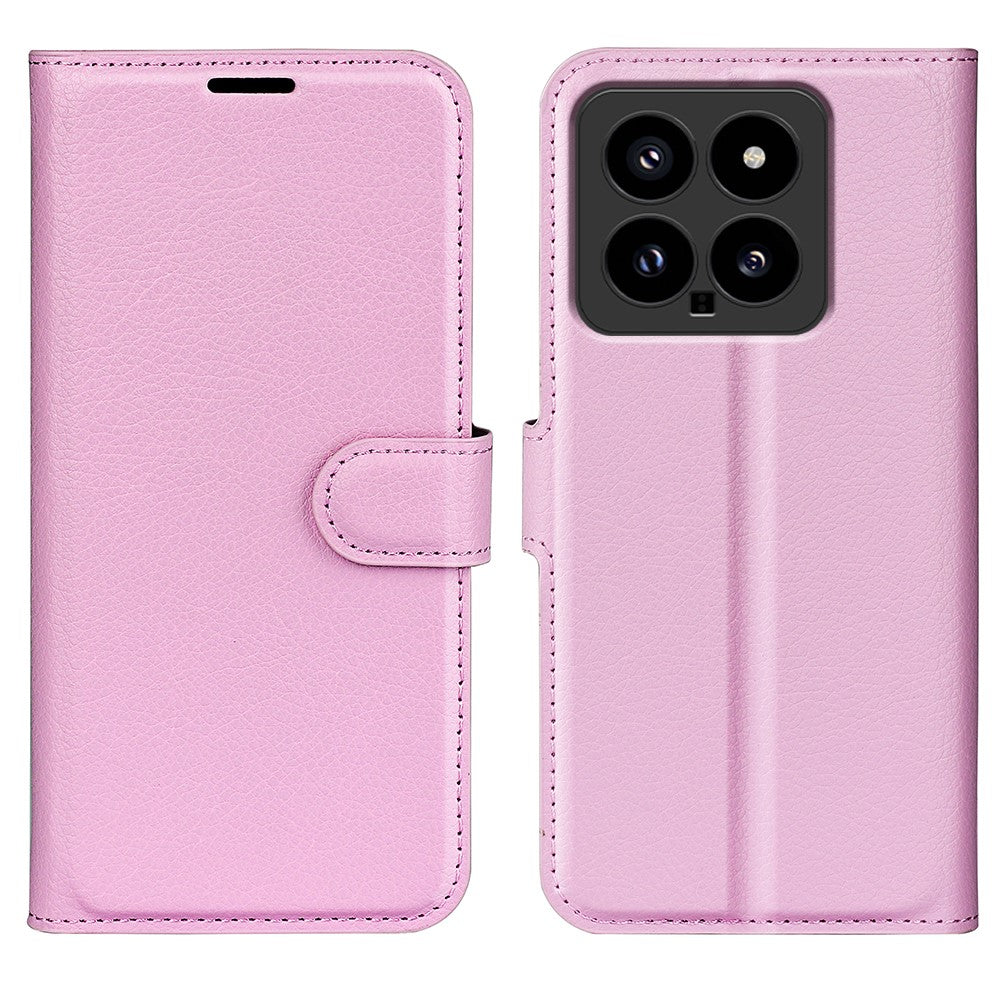 For Xiaomi 14 Case Litchi Texture PU Leather Stand Phone Wallet Cover