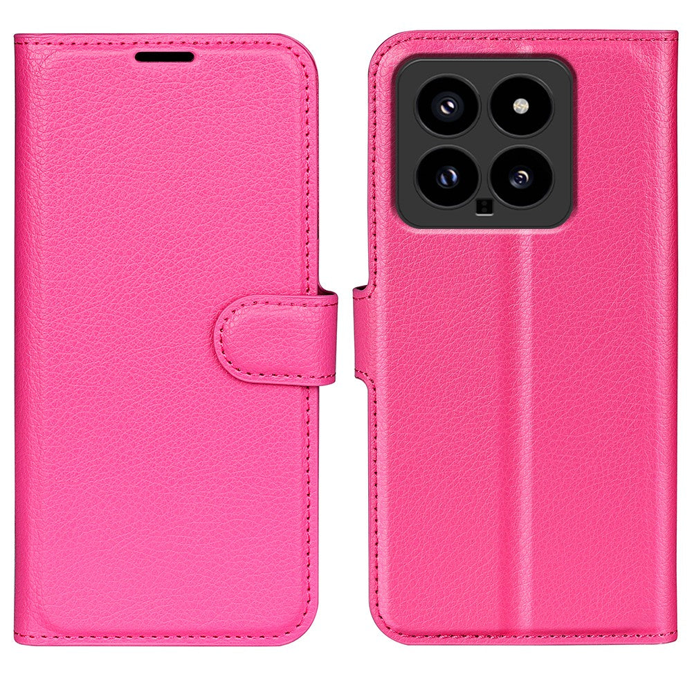 For Xiaomi 14 Case Litchi Texture PU Leather Stand Phone Wallet Cover
