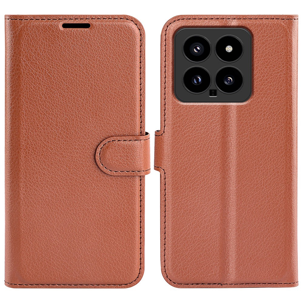 For Xiaomi 14 Case Litchi Texture PU Leather Stand Phone Wallet Cover