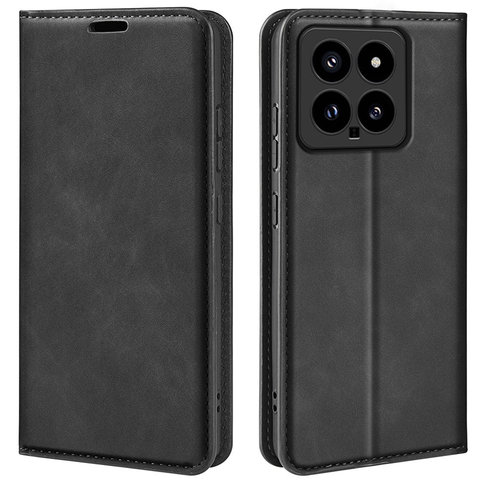 For Xiaomi 14 Case Skin-touch Phone Leather Cover with Wallet Stand