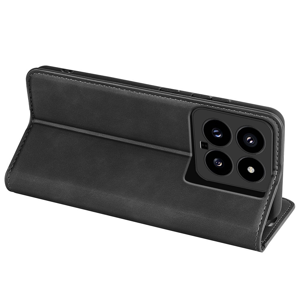 For Xiaomi 14 Case Skin-touch Phone Leather Cover with Wallet Stand